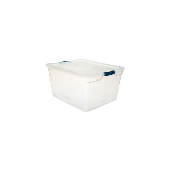 United Solutions Storage Tote W/ Lid, 17.75 gal, 23-1/2 in L x 18-5/8 in W x 12-1/4 in H, Clear, 4 PK RMCC710000 - main